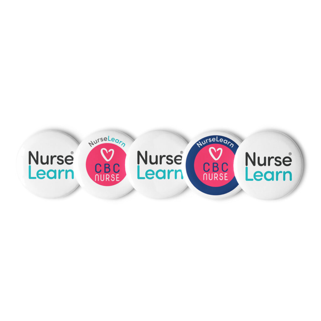 Set of CBC NurseLearn pin buttons